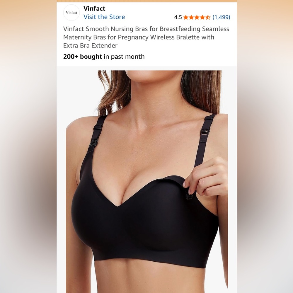 Seamless Black Nursing Bra